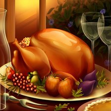 Схема вышивки «Натюрморт с индейкой»