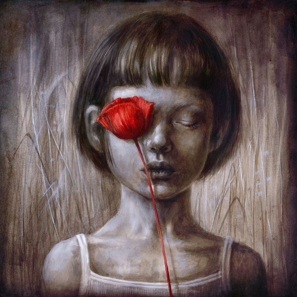девочка с цветком - оригинал
