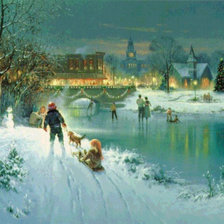 Схема вышивки «Каток на реке»