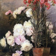 Схема вышивки «Piony i gozdziki-Jean Capeinick»