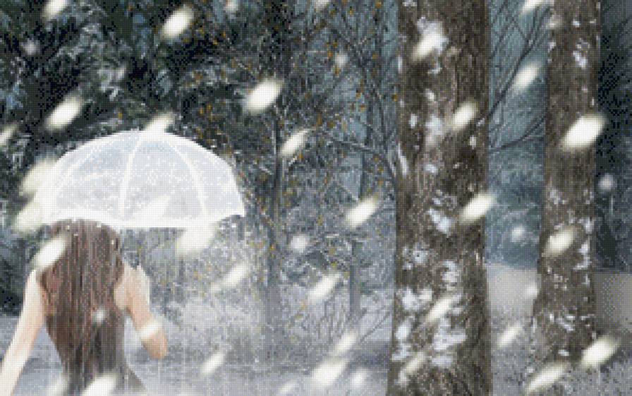 Девушка-вьюга ч. 2 верх - зима, снег, лес, фентези, девушка - предпросмотр