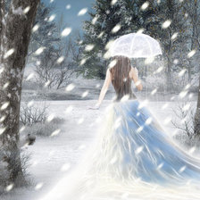 Схема вышивки «Девушка-вьюга»