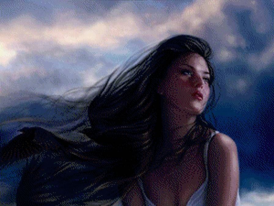 "Наедине с собой" часть 2 верх - рисунок, девушка, скалы - предпросмотр