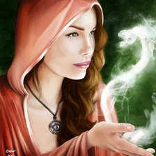 Схема вышивки «Девушка с драконом»