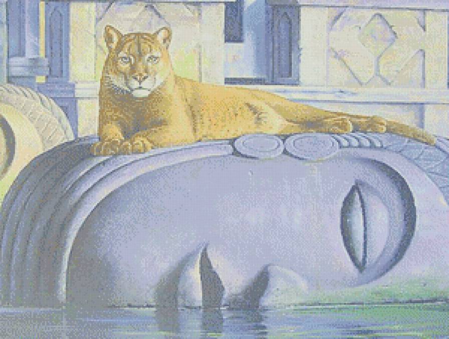 Страж сокровищ - большие кошки, львы, животные - предпросмотр