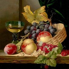 Схема вышивки «Натюрморт с виноградом»