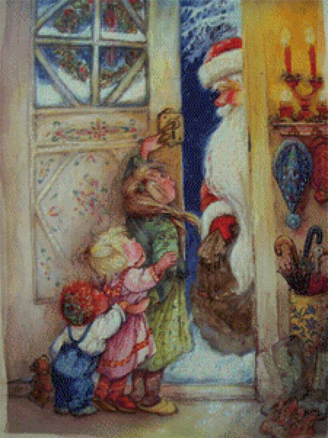 дед мороз принёс подарки - подарки, праздн, новый год рождество, санта клаус, дети, дед морз - предпросмотр