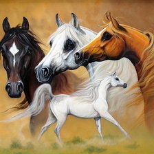 Схема вышивки «кони»