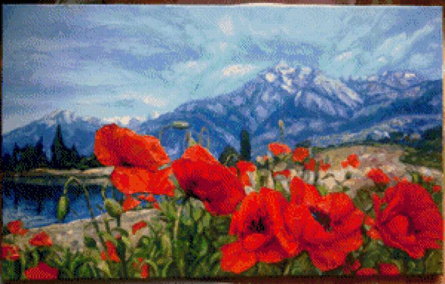 маки в горах - предпросмотр