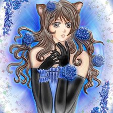 Схема вышивки «девушка - аниме»