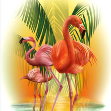 Схема вышивки «фламинго»