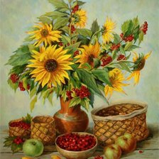 Схема вышивки «подсолнухи»