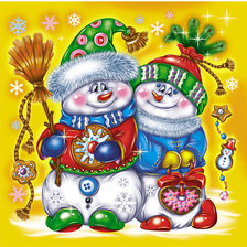Схема вышивки «снеговики»