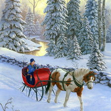 Схема вышивки «Зимняя прогулка»