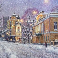 Схема вышивки «Зима в городе»