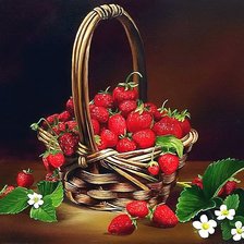 Схема вышивки «Корзинка клубники»