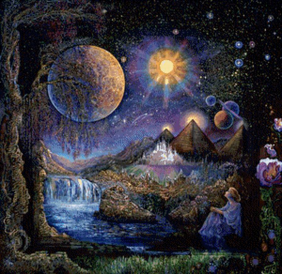 Серия "Сказочный мир" - девушка, река, пейзаж - предпросмотр