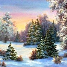 Схема вышивки «зимний лес 4»