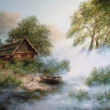 утренний туман у реки