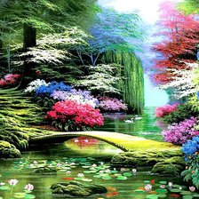 Схема вышивки «Заросший пруд»