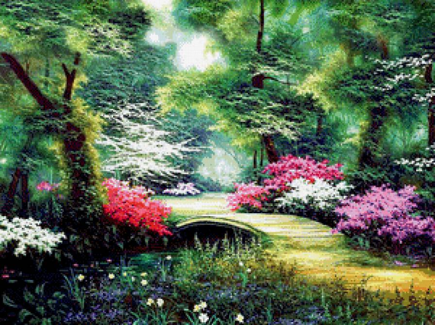 Заросший пруд - природа, пруд, пейзаж, парк - предпросмотр