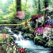 Схема вышивки «Лесной ручей»