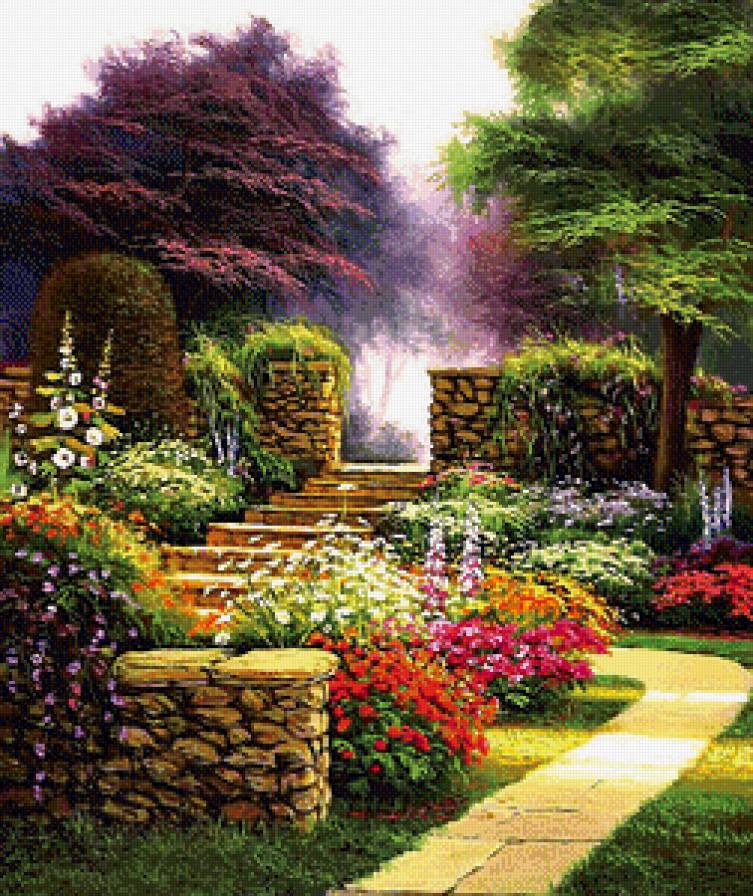 Пейзаж - цветы, парк, растения, пейзаж, красота - предпросмотр