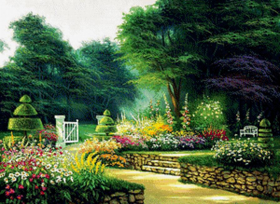 Пейзаж - красота, цветы, пейзаж, парк, растения - предпросмотр