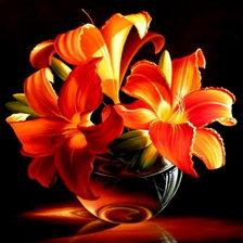 Схема вышивки «лилии в вазе»