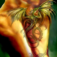 Схема вышивки «ожившее тату»