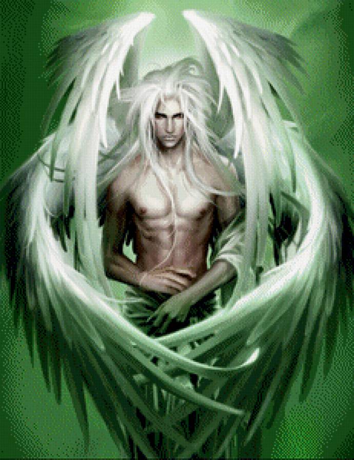 ангел - крылья, мужчина, фэнтези, живопись, парень - предпросмотр