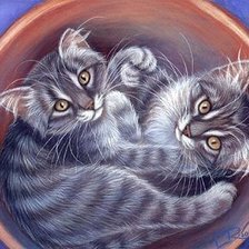 Схема вышивки «котята»