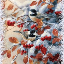 Схема вышивки «зимний пейзаж»