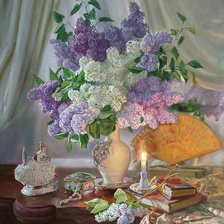 Схема вышивки «сирень»