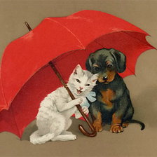 Схема вышивки «Ребятки под зонтиком»