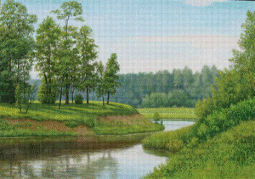 Серия "Летний пейзаж" - пейзаж, лето, река - предпросмотр