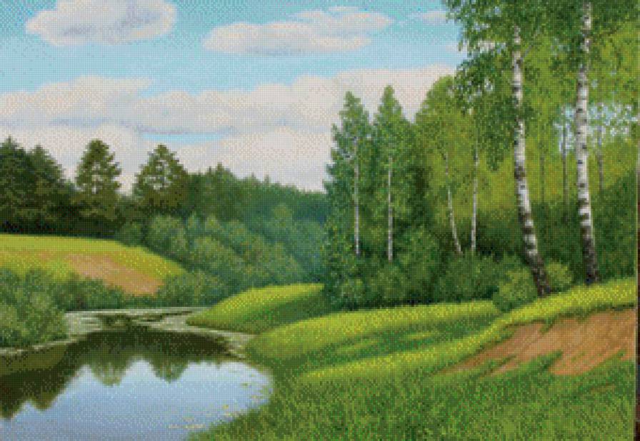 Серия "Летний пейзаж" - пейзаж, лето, река - предпросмотр