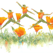 Схема вышивки «Bambi Papais танцующие лягушки»