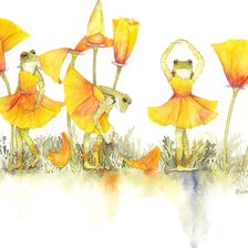 Схема вышивки «Bambi Papais лягушки балерины»