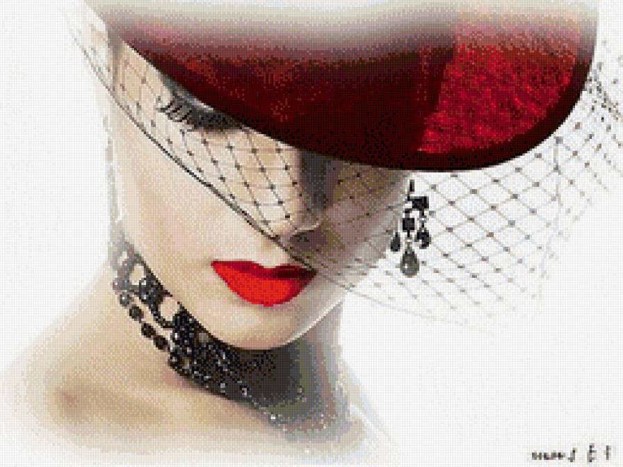 Дама в вуали. - шляпка, девушка, вуаль, лицо - предпросмотр