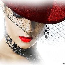 Схема вышивки «Дама в вуали.»