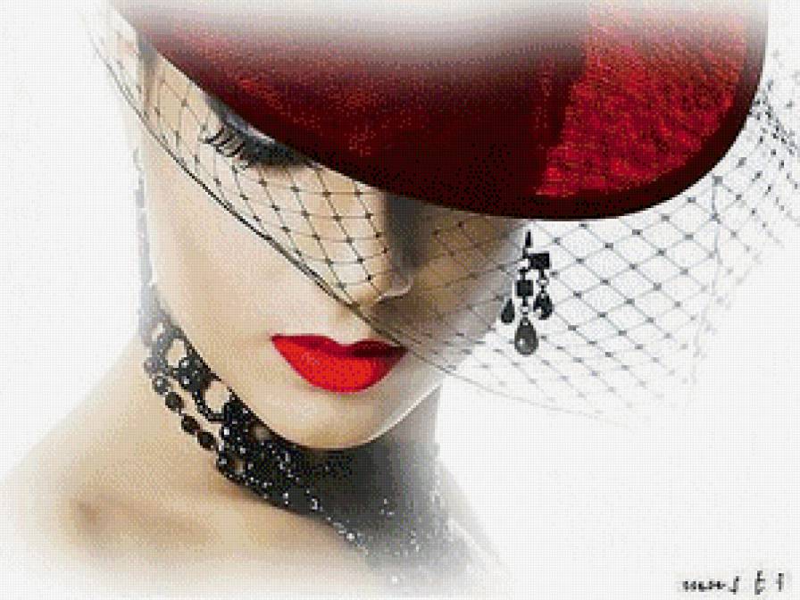 дама в вуали - дама, образ, шляпа - предпросмотр