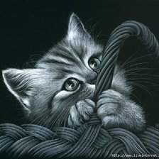 Схема вышивки «кошечка»