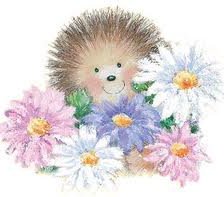 Схема вышивки «ежик с ромашками»