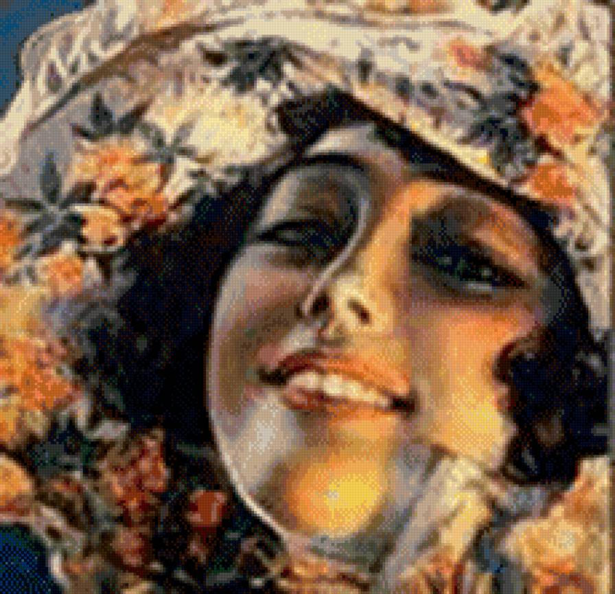 улыбка девушки - хорошее настроение, яркое, девушка, ретро, женский образ - предпросмотр