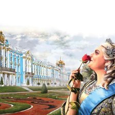 Схема вышивки «Екатерина в парке»