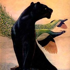 Схема вышивки «Пантера и павлины»