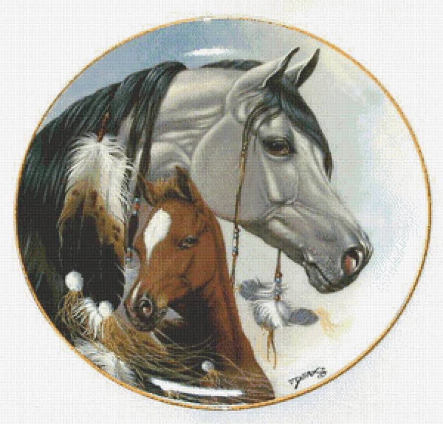 Лошадь с жеребенком - кони, животные, лошади - предпросмотр