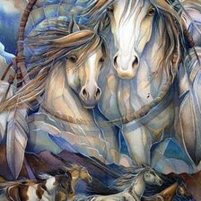 Схема вышивки «Тотем "Лошади"»