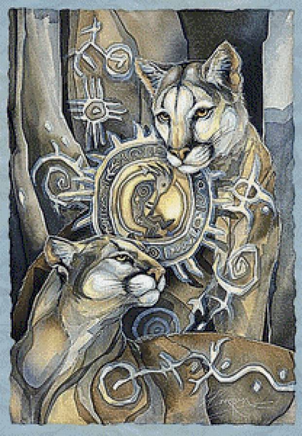 Тотем "Пумы" - животные, пумы - предпросмотр